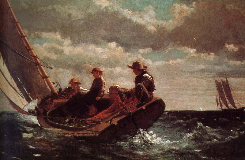 Winslow Homer Wind sail Norge oil painting art
